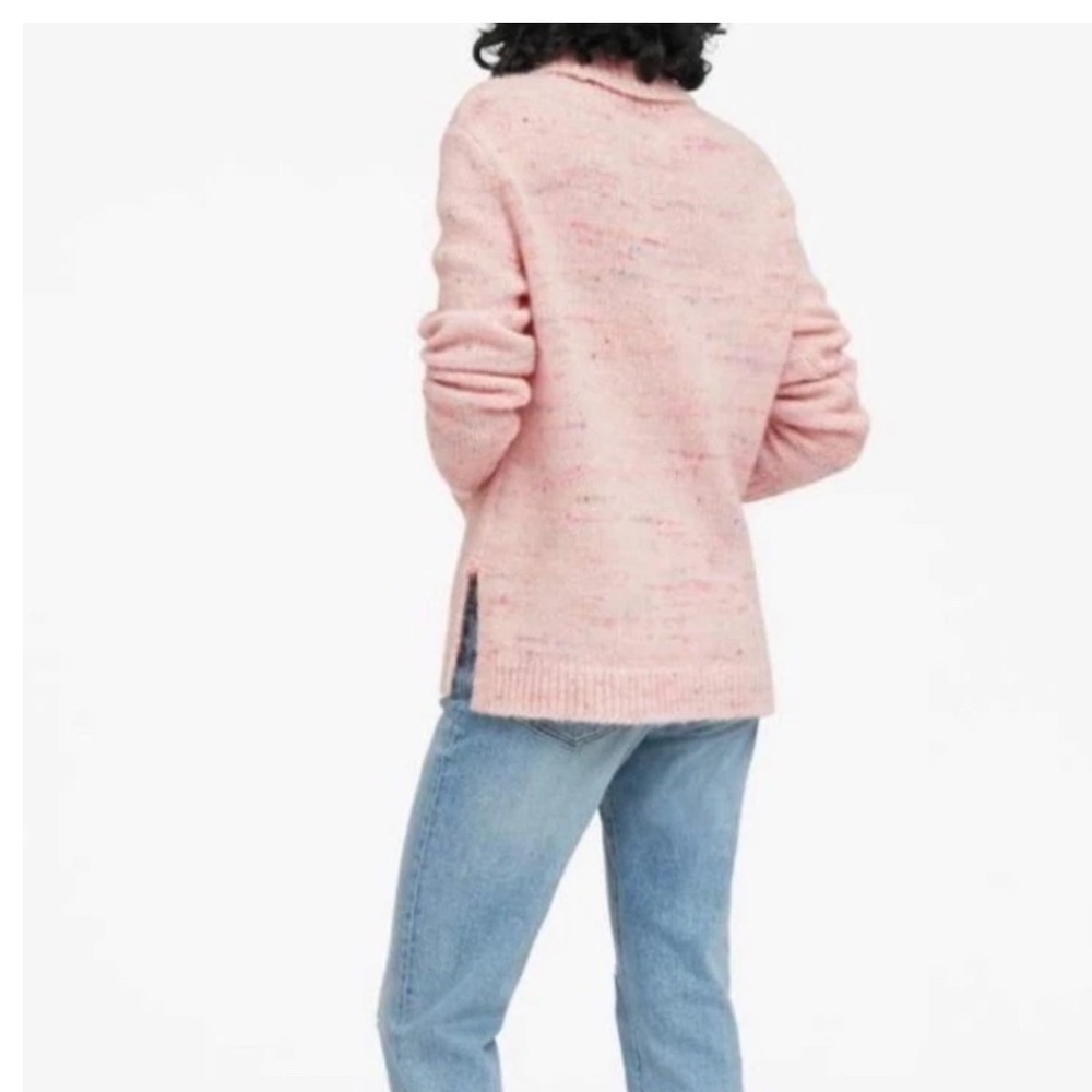 Banana Republic Pink Confetti Alpaca Merino Wool Turtleneck Sweater XS Italian